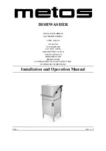 Metos WD-6E Installation And Operation Manual preview