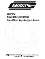 Preview for 1 page of Metra Electronics 70-2054 Installation Instructions Manual