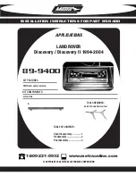 Preview for 1 page of Metra Electronics 89-9400 Installation Instructions