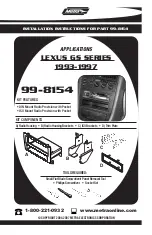 Preview for 1 page of Metra Electronics 99-8154 Installation Instructions Manual