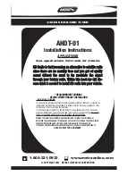 Preview for 1 page of Metra Electronics AHDT-01 Installation Instructions Manual