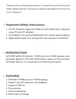 Preview for 2 page of Metra Electronics CS-1X4HDMSPL2 User Manual