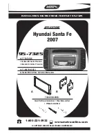 Предварительный просмотр 1 страницы Metra Electronics Hyundai Santa Fe 2007 95-7325 Installation Instructions Manual