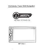 Preview for 1 page of Metra Electronics MDF-7603-1 User Manual