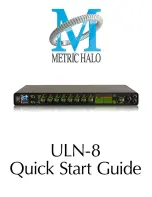 Предварительный просмотр 1 страницы Metric Halo ULN-8 Quick Start Manual