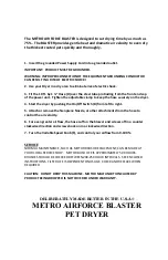 Предварительный просмотр 4 страницы Metro DataVac AIRFORCE BLASTER Instruction Manual