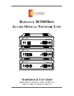 METRObility Optical Systems RADIANCE 10/100MBPS ACCESS OPTICAL NETWORK UNIT Installation & User Manual предпросмотр