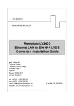 Preview for 1 page of Metrodata 80-05-558 Installation Manual