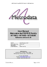 Metrodata NetTESTER NT1003 User Manual preview