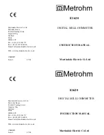 Preview for 1 page of Metrohm E1620 Instruction Manual