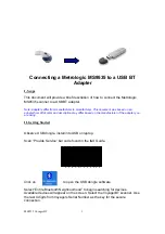 Предварительный просмотр 1 страницы Metrologic MS9535 Voyager Connecting To A Usb Bt Adapter