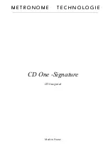 Предварительный просмотр 2 страницы METRONOME TECHNOLOGIE CD One-Signature Manual