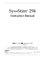 Preview for 1 page of Mettler Electronics Sys*Stim 294 Instruction Manual