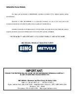 Preview for 2 page of METVISA CFH.300 Series Instruction Manual