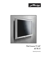 Metz Flat-Cinema-TV 40 TK 81 Operating Instructions Manual preview