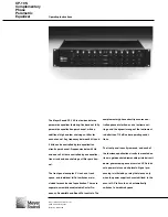 Meyer Sound CP-10S Operating Instructions Manual preview