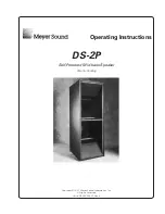 Preview for 1 page of Meyer Sound DS-2P Operating Instructions Manual