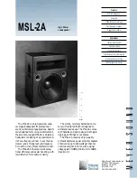 Meyer Sound High-Power Loudspeaker MSL-2A Specification Sheet предпросмотр