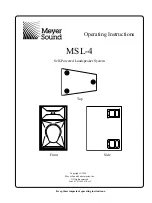 Предварительный просмотр 1 страницы Meyer Sound MSL-4 Operating Instructions Manual