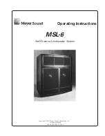 Предварительный просмотр 1 страницы Meyer Sound MSL-6 Operating Instructions Manual