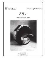 Meyer Sound PARABOLIC SOUND BEAM SB-1 Operating Instructions Manual предпросмотр