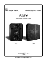 Preview for 1 page of Meyer Sound PSW-6 Operating Instructions Manual