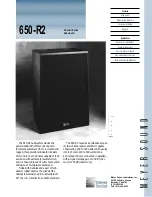 Meyer Sound Reinforcement Subwoofer 650-R2 Brochure & Specs preview