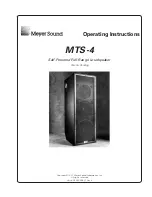 Meyer Sound Self-Powered Reinforcement Loudspeaker MTS-4 Operating Instructions Manual preview