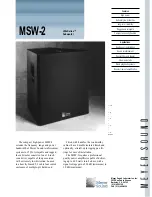 Meyer Sound UltraSeries MSW-2 Specification Sheet preview