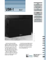 Meyer Sound UltraSeries Subwoofer USW-1 Specifications preview