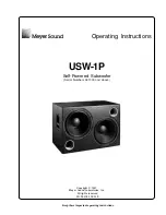 Preview for 1 page of Meyer Sound USW-1P Operating Instructions Manual