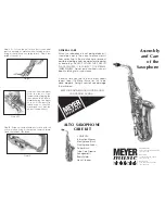 Meyer ALTO SAXOPHONE Assembly, And Care Manual preview