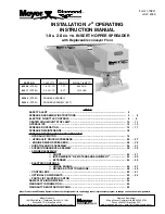 Meyer Diamond 62209 Installation And Operating Instruction Manual preview