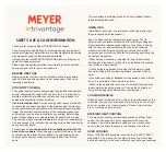 Meyer TRIVANTAGE Health & Safety, Use & Care And Installation Manual preview