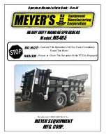 Preview for 1 page of Meyer's MS485 Operator'S Manual / Parts Book