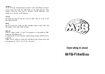 Предварительный просмотр 2 страницы MFB FilterBox Operating Manual