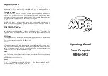 Preview for 2 page of MFB MFB-503 Operating Manual