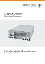 mfh systems E-NERGY CARBON BASIC TT 1200 Installation Instructions & Operating Manual предпросмотр