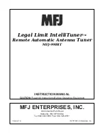 Preview for 1 page of MFJ Legal Limit IntelliTuner MFJ-998RT Instruction Manual