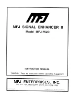 MFJ signal enhancer II mfj-752d Instruction Manual preview