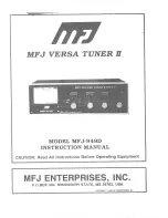 Preview for 1 page of MFJ Versa Tuner II MFJ-949D Instruction Manual