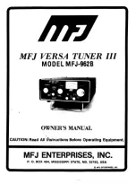 Preview for 1 page of MFJ VERSA TUNER III Owner'S Manual