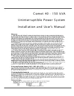 Предварительный просмотр 4 страницы MGE UPS Systems Comet 100 kVA Installation And User Manual