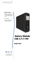 MGE UPS Systems EXB 5 Quick Start Manual preview