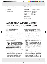 Preview for 3 page of MGG Elektro 86225 Manual