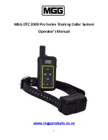 MGG DTC 2000 Pro Series Operator'S Manual preview