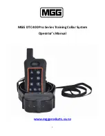 MGG DTC 400 Operator'S Manual preview