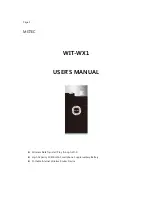 Preview for 1 page of MGTEC WIT-WX1 User Manual