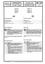 Предварительный просмотр 1 страницы MHG Heating MH 220 Assembly Note