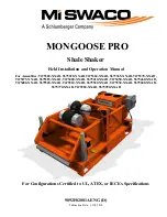 Mi Swaco MONGOOSE PRO Installation And Operation Manual preview